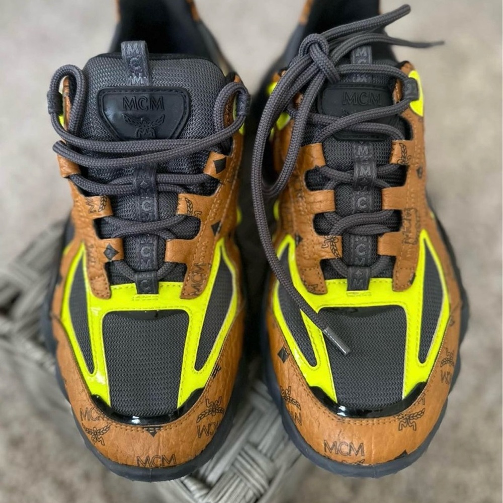 MCM Black and Yellow Sneakers